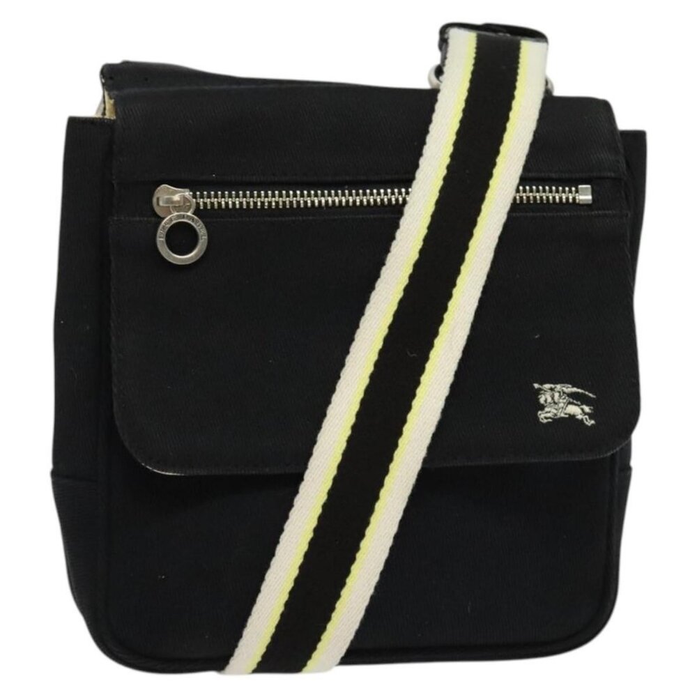 Authentic BURBERRY Blue Label Shoulder Bag Canvas Black Silver